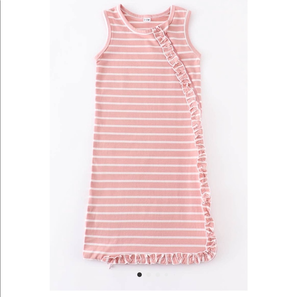 Pink ruffle baby sleep sack